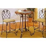 Distress Cherry Finish With Slate Bar Table Set by 