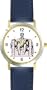 President Abraham Lincoln Memorial Statue American Theme - WATCHBUDDY� DELUXE TWO-TONE THEME WATCH - Arabic Numbers - Blue Leather Strap-Women's Size-Small