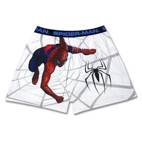 Men's SPIDER-MAN WHITE Boxer. Spiderman Shorts 100% Cotton. Size L Large