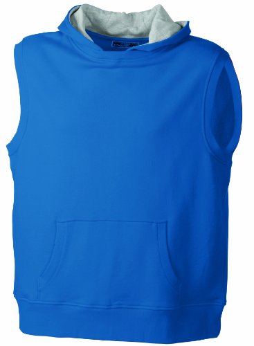 James & Nicholson Herren &Auml;rmelloses Sweatshirt Hoody, royal/greyheather, XXL, JN552 rygr Preisvergleich