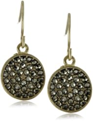 Kenneth Cole New York Gold Disc Pave Drop Earrings