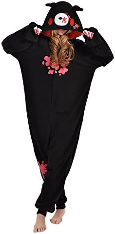 NEWCOAPLAY Unisex Onesies Pajamas Kigurumi Cosplay Sleepsuit Costume (S, Black Gloomy Bear)