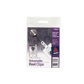 Avery Retractable Reel Clips, Pack of 2 (74455)
