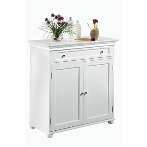 Hampton Bay Two - door Storage Cabinet With Wood Doors, WOOD DOORS, WHITE