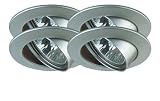 Paulmann 99454 Premium Zink-Aluguss-Einbauleuchten Set schwenkbar Chrom matt