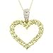 10k Yellow Gold Heart Shaped Peridot Pendant w/ Diamond Accent