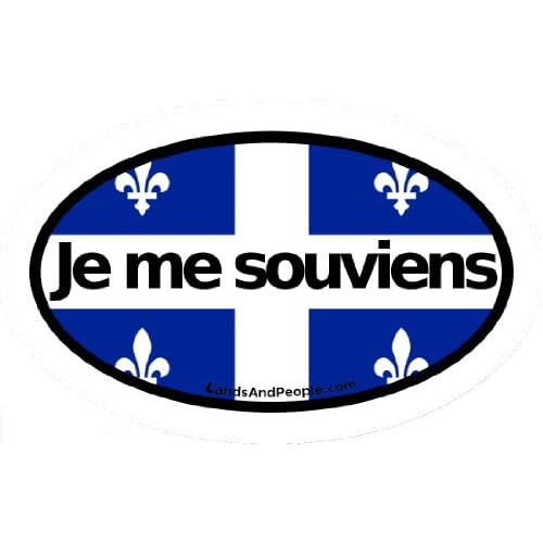 Je Me Souviens I remember Quebec Motto French Canada Flag Car Bumper Sticker