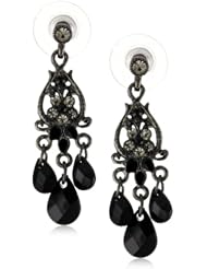 1928 Jewelry Noir Black Crystal Hues Mini Chandelier Earrings
