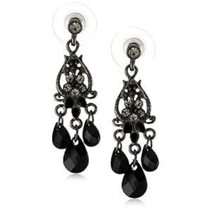 1928 Jewelry Noir Black Diamond Hues Mini Chandelier Earrings