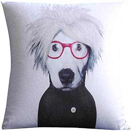 Nava White Andy Warhol Dog Pop Art Artist Decorative Pillow Case Cushion Cover Sham