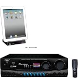 Pyle Stereo Receiver and iPod Dock Package – PT560AU 300 Watts Digital AM/FM/USB Stereo Receiver – PIPADK1 Universal iPod/ipad/iPhone Docking Station For Audio Output Charging – Sync W/iTunes And Remote control (View amazon detail page)
