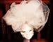 White Large Cloud Hat Hair Clip Lace Mask Halloween Costume Drag Queen Accessory