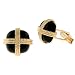 Onyx Gold Vermeil Mens Cuff Links Gift for Him