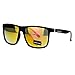 Locs mirrored Lens Gangster Oversized Rectangular horned Sunglasses
