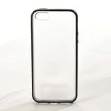 ETHAHE BEST Series Clear Frosted Ultra Slim Rubberized Plastic Protective Case Skin Cover for New iPhone 5 Black