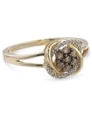 10k Yellow Gold Champagne and White Diamond Ring (1/4 cttw, I-J Color, I2-I3 Clarity)