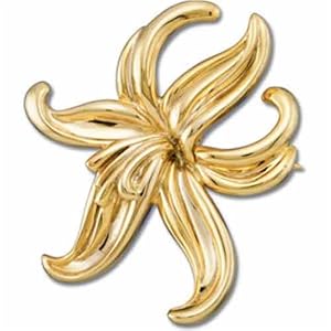 14Kt Yellow Gold Six-Petal Flower Brooch Pin
