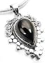 Gothic Ornate BLACK ONYX and Sterling Silver Pendant