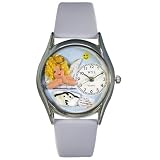 Whimsical Watches Women's S0610007 Nurse Angel Baby Blue Leather Watch