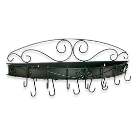 Royce Lighting RF34 BK Home Accents Wall Mounted Metal Pot Rack Black by Royce Lighting