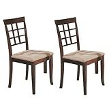 Set of 2 Contemporary Style Wenge Finish Dining Chairs