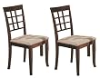 Set of 2 Contemporary Style Wenge Finish Dining Chairs