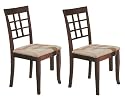 Set of 2 Contemporary Style Wenge Finish Dining Chairs