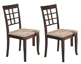 Set of 2 Contemporary Style Wenge Finish Dining Chairs