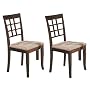Set of 2 Contemporary Style Wenge Finish Dining Chairs