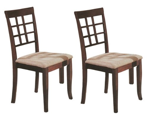 Set of 2 Contemporary Style Wenge Finish Dining Chairs
