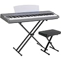 Yamaha P65MSB 88-Key Weighted graded hammer action keys, comes with stand and bench