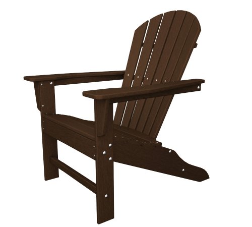 Polywood Outdoor Furniture South Beach Adirondack Chair, Mahogany-Recycled Plastic Materials