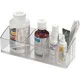 InterDesign Med+ Bathroom Medicine Cabinet Organizer, for Vitamins, Medical Supplies, Makeup - Clear