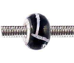 Pandora Style Charm Bead (Z68) Murano Lampwork Glass (14mm x 10mm) (fits Troll too)