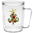 Whimsical Christmas Tree 18 oz Insulated Coffee Mug, Clear