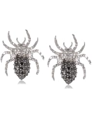 Silver Spider Black and White Diamond Earrings (0.40 cttw, I-J Color, I2-I3 Clarity)