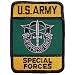 US Military Embroidered Iron on Patch - United States Army Special Forces Collection - Crest Logo w/ Bows & Knives Applique