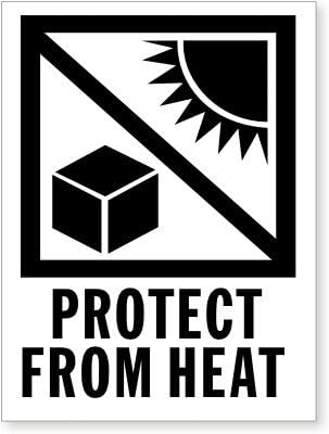 Protect From Heat, Paper Labels, 500 Labels / Roll, 6" x 4"