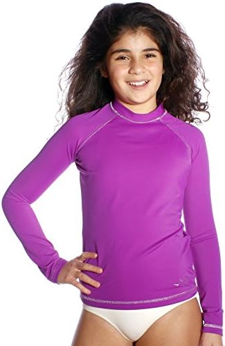 Common Purpose Big Girl's Violet UPF50 Long Sleeve Rash Guard, 10