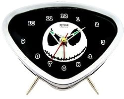 White Skull Face Halloween Alarm Clock