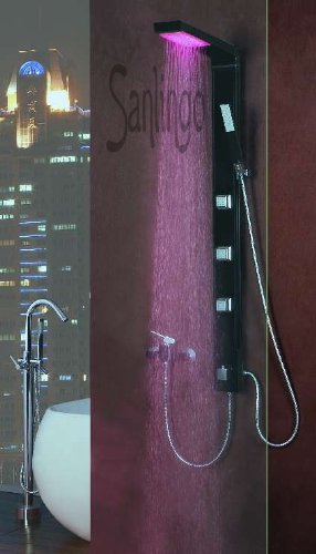 Noir Aluminium Colonne de douche avec LED de Sanlingo