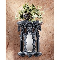 Medieval Dragons european cast Gothic Sculpture Sculptural Mirrored Wall Sconce new