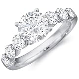 Dahlia round-cut diamond with six round accent diamonds by Eternity (.94 ctw.) Sidestones G-H SI1 - Center Stone Not Included