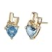 Jewelry : Breathtaking Splendor 1.00 cts Trillion Cut Swiss Topaz Diamond Earrings 14Kt Yellow Gold