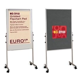 BQ50075 Bi-Office Duo Easel 1200x790mm Grey Felt EA4724075