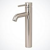 Euro Modern Contemporary Bathroom Lavatory Vanity Vessel Sink Faucet, Brushed Nickel