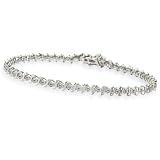 10k White Gold Round "S" Link Diamond Tennis Bracelet (2 cttw, I-J Color, I1-I2 Clarity)