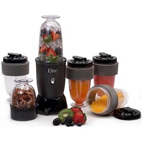 Maxi-Matic EPB-1800 Elite Cuisine Powerful 300-Watt 17-Piece Personal Blender, Black