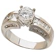 14K White Gold Amiability Diamond Engagement Ring (Center stone is not included)