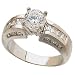 14K White Gold Amiability Diamond Engagement Ring (Center stone is not included)
